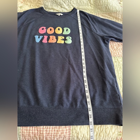 Wildfox Navy 'Good Vibes' Crew Neck Sweater - Picture 9 of 9